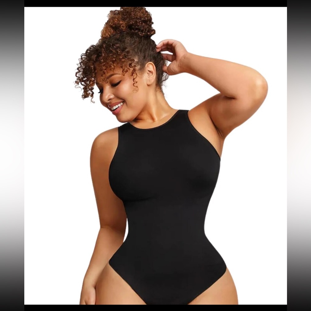 Black Sleeveless Slimming Bodysuit